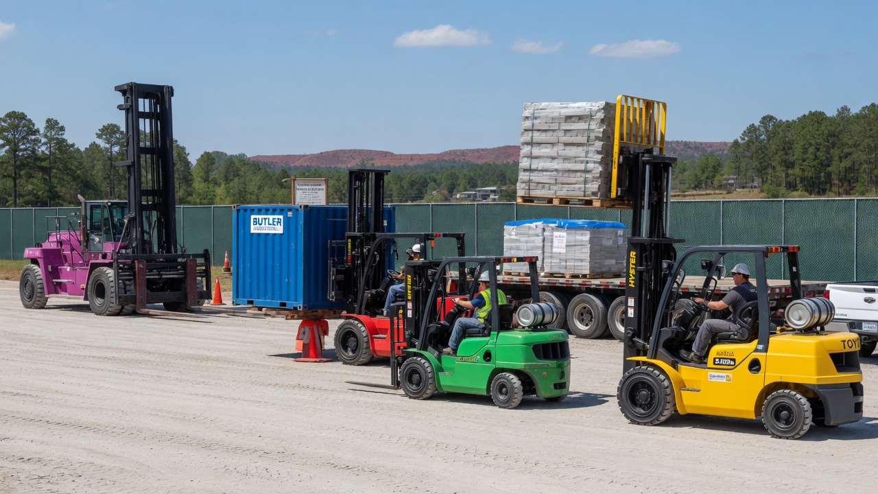 High-quality forklift rental in Butler, AL showcasing various models for diverse lifting needs
